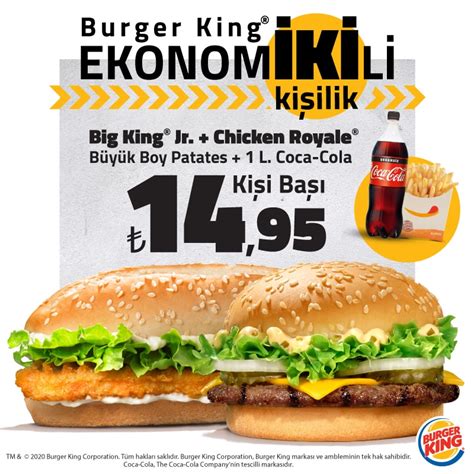 Ekonomik menü burger king